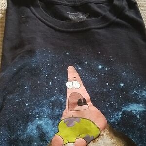 Black Graphic Tee with Cartoon Character